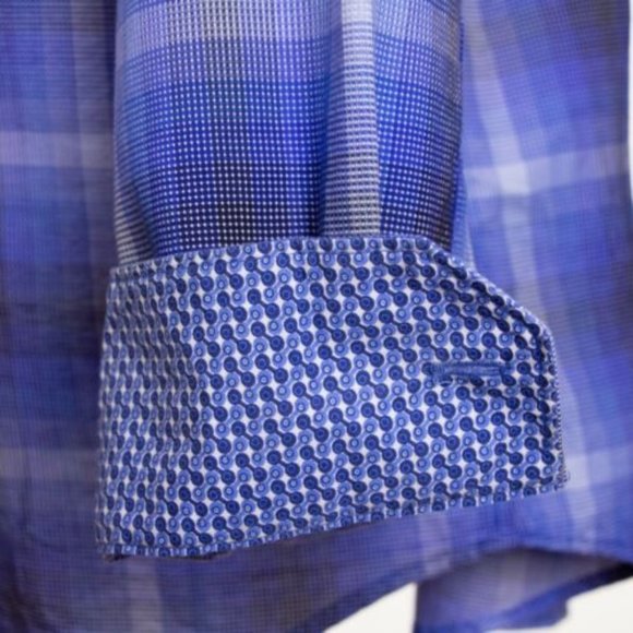 Tailorbyrd Mens L/S Blue Cotton Dress Shirt - Size 17/36 or XL - Picture 4 of 4